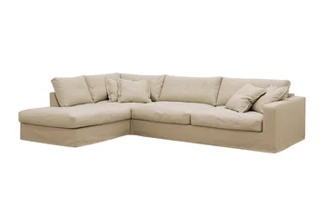 Valencia Extra Djup 4-sits Soffa med Schäslong Vänster - Beige - Möbler - Vardagsrum - Soffor - Divansoffa & schäslong