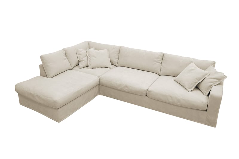Valencia Extra Djup 4-sits Soffa med Schäslong Vänster - Beige - Möbler - Vardagsrum - Soffor - Divansoffa & schäslong