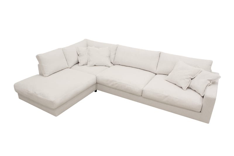 Valencia Extra Djup 4-sits Soffa med Schäslong Vänster - Benvit - Möbler - Vardagsrum - Soffor - Divansoffa & schäslong