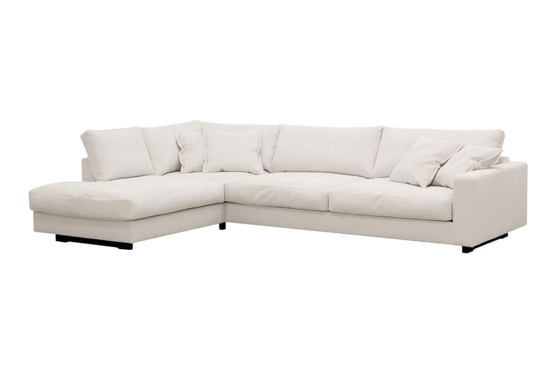 Valencia Extra Djup 4-sits Soffa med Schäslong Vänster - Benvit - Möbler - Vardagsrum - Soffor - Divansoffa & schäslong