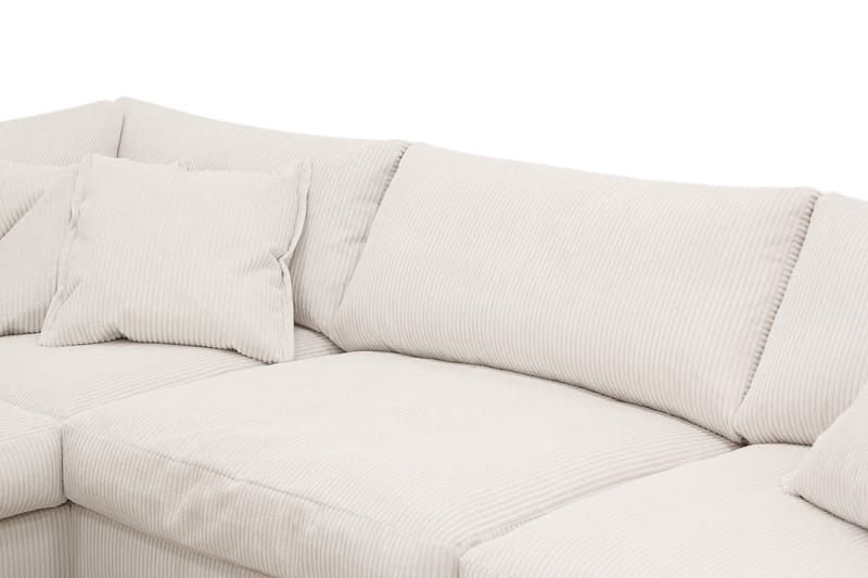 Valencia Extra Djup 4-sits Soffa med Schäslong Vänster - Benvit - Möbler - Vardagsrum - Soffor - Divansoffa & schäslong