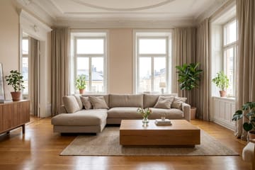 Valencia Extra Djup 4-sits Soffa med Schäslong Vänster - Brun - Möbler - Vardagsrum - Soffor - Divansoffa & schäslong