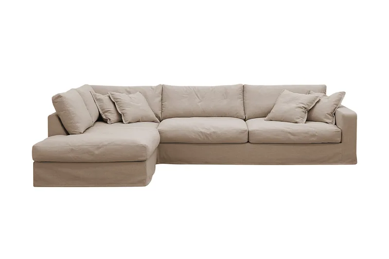 Valencia Extra Djup 4-sits Soffa med Schäslong Vänster - Ljusbrun - Möbler - Vardagsrum - Soffor - Divansoffa & schäslong