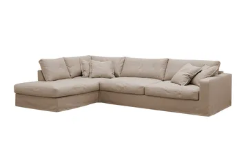 Valencia Extra Djup 4-sits Soffa med Schäslong Vänster - Ljusbrun - Möbler - Vardagsrum - Soffor - Divansoffa & schäslong