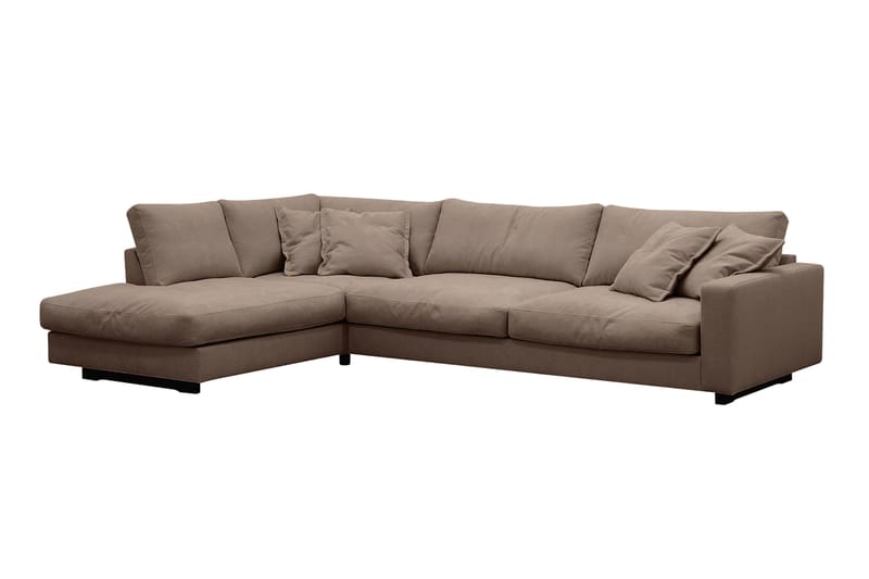 Valencia Extra Djup 4-sits Soffa med Schäslong Vänster - Mörkbrun - Möbler - Vardagsrum - Soffor - Divansoffa & schäslong