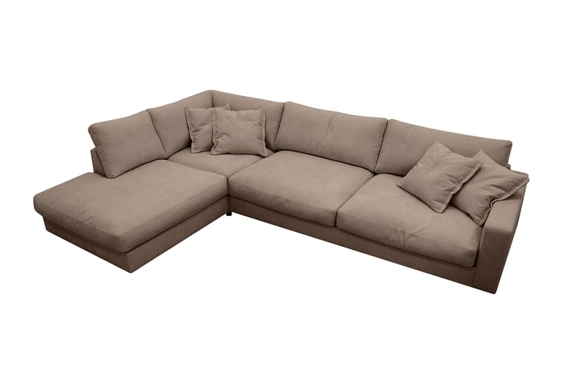 Valencia Extra Djup 4-sits Soffa med Schäslong Vänster - Mörkbrun - Möbler - Vardagsrum - Soffor - Divansoffa & schäslong