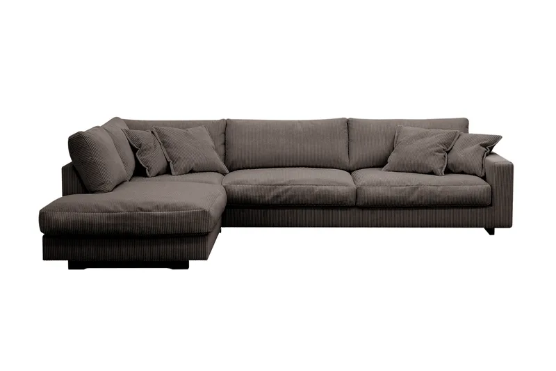 Valencia Extra Djup 4-sits Soffa med Schäslong Vänster, Mörkgrå
