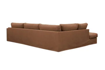 Valencia Extra Djup 4-sits Soffa med Schäslong Vänster - Rostbrun - Möbler - Vardagsrum - Soffor - Divansoffa & schäslong