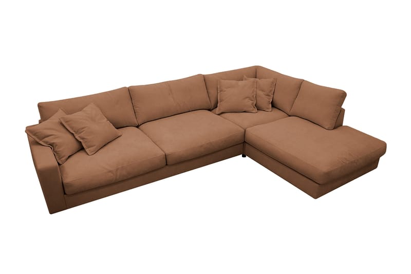 Valencia Extra Djup 4-sits Soffa med Schäslong Vänster - Rostbrun - Möbler - Vardagsrum - Soffor - Divansoffa & schäslong