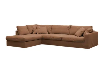Valencia Extra Djup 4-sits Soffa med Schäslong Vänster - Rostbrun - Möbler - Vardagsrum - Soffor - Divansoffa & schäslong