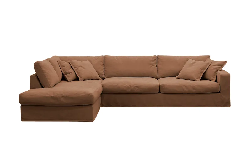 Valencia Extra Djup 4-sits Soffa med Schäslong Vänster, Rostbrun