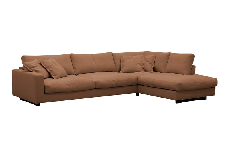 Valencia Extra Djup 4-sits Soffa med Schäslong Vänster - Rostbrun - Möbler - Vardagsrum - Soffor - Divansoffa & schäslong