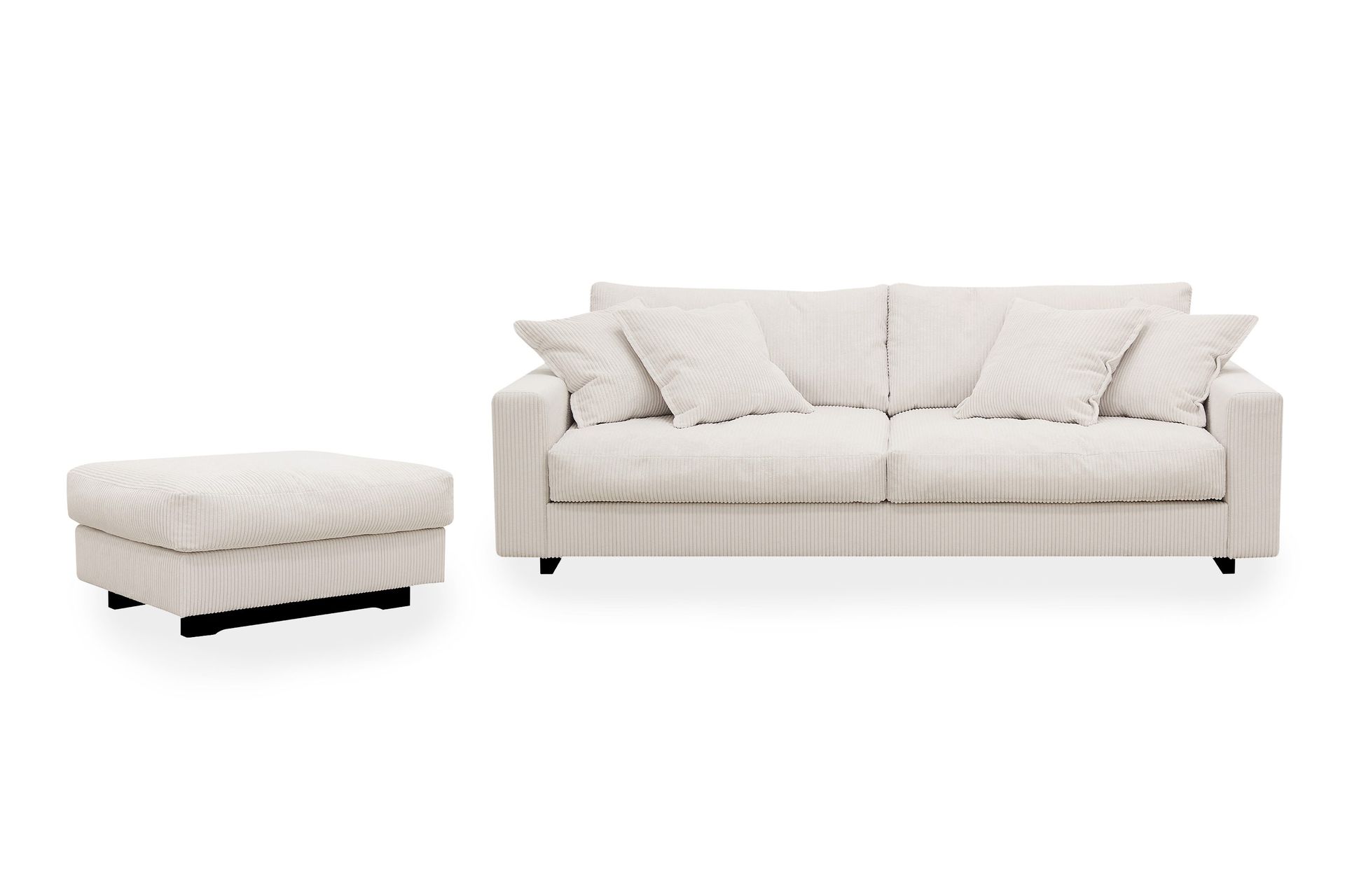 valencia soffgrupp extra djup 3-sits soffa + fotpall - offwhite