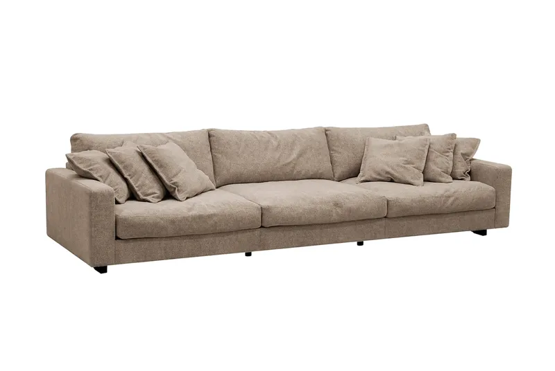 Valencia Soffgrupp Extra Djup 5-sits Soffa + Fotpall i Chenille - Brun - Möbler - Vardagsrum - Soffor - Hörnsoffor