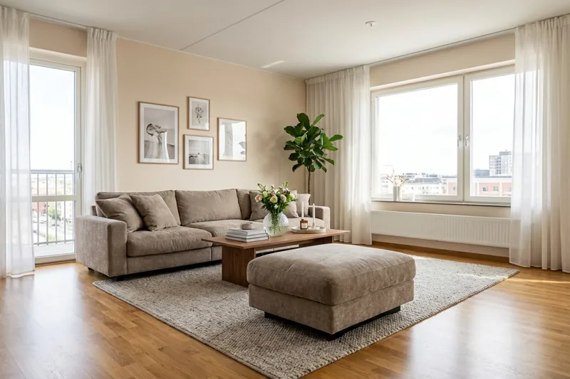 Valencia Soffgrupp Extra Djup 5-sits Soffa + Fotpall i Chenille - Brun - Möbler - Vardagsrum - Soffor - Hörnsoffor