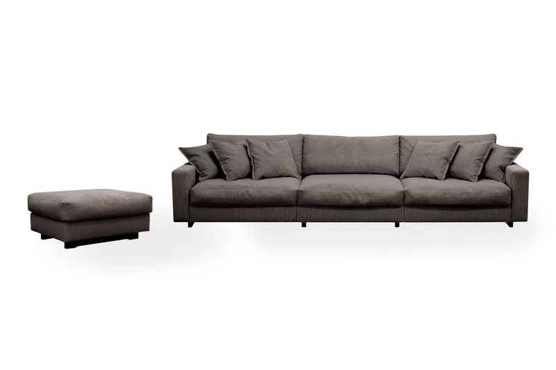 Valencia Soffgrupp Extra Djup 5-sits Soffa + Fotpall, Mörkgrå
