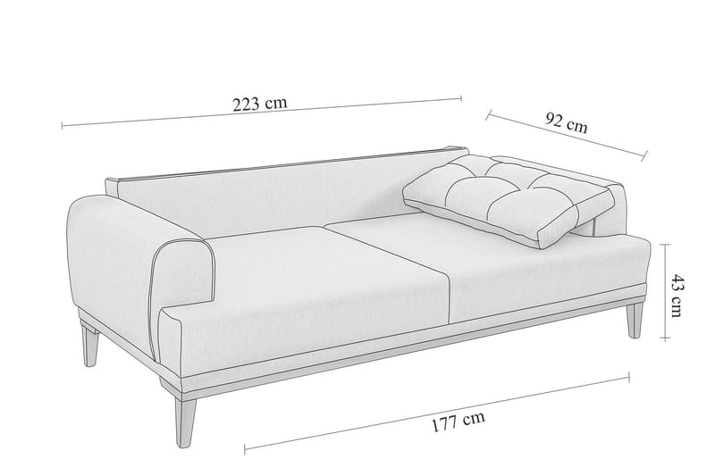 Valsot 3-sits Soffa - Grå - Möbler - Vardagsrum - Soffor - 3-sits soffor