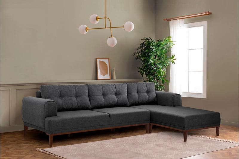 Valsot 4-sits Soffa med Divan - Antracit - Möbler - Vardagsrum - Soffor - Divansoffa & schäslong