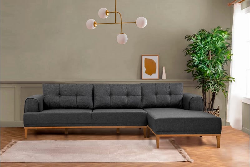 Valsot 4-sits Soffa med Divan - Antracit - Möbler - Vardagsrum - Soffor - Divansoffa & schäslong