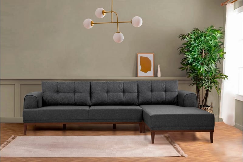 Valsot 4-sits Soffa med Divan - Antracit - Möbler - Vardagsrum - Soffor - Divansoffa & schäslong