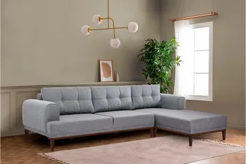 Valsot 4-sits Soffa med Divan - Grå - Möbler - Vardagsrum - Soffor - Divansoffa & schäslong