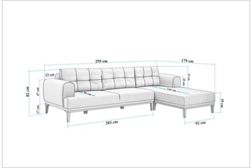 Valsot 4-sits Soffa med Divan - Grå - Möbler - Vardagsrum - Soffor - Divansoffa & schäslong