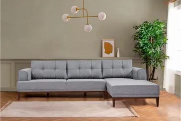 Valsot 4-sits Soffa med Divan - Grå - Möbler - Vardagsrum - Soffor - Divansoffa & schäslong