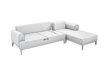 Valsot 4-sits Soffa med Divan - Grå - Möbler - Vardagsrum - Soffor - Divansoffa & schäslong
