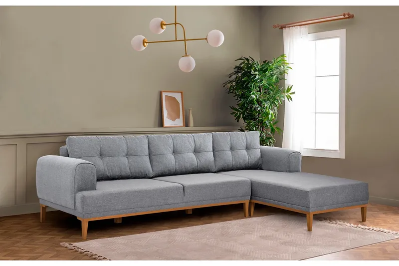 Valsot 4-sits Soffa med Divan - Grå - Möbler - Vardagsrum - Soffor - Divansoffa & schäslong