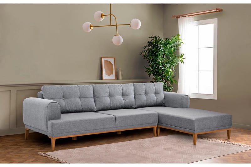 Valsot 4-sits Soffa med Divan - Grå - Möbler - Vardagsrum - Soffor - Divansoffa & schäslong