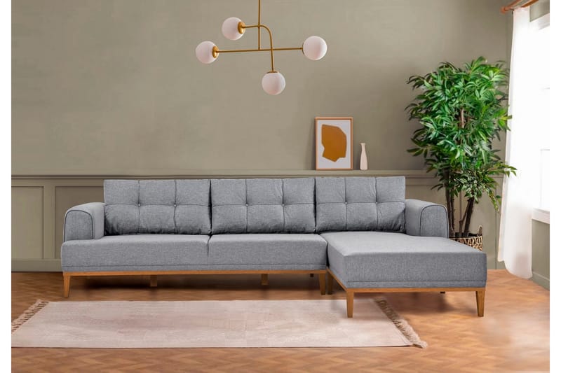 Valsot 4-sits Soffa med Divan - Grå - Möbler - Vardagsrum - Soffor - Divansoffa & schäslong