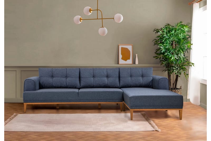 Valsot 4-sits Soffa med Divan - Mörkblå - Möbler - Vardagsrum - Soffor - Divansoffa & schäslong
