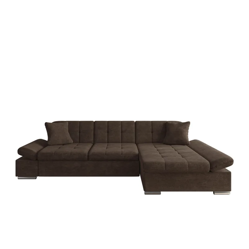Vananda 3-sits Soffa med divan höger och förvaring, Mörkbrun