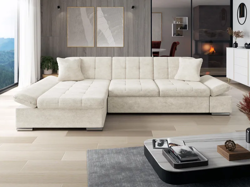 Vananda 3-sits Soffa med divan vänster och förvaring - beige - Möbler - Vardagsrum - Soffor - Hörnsoffor
