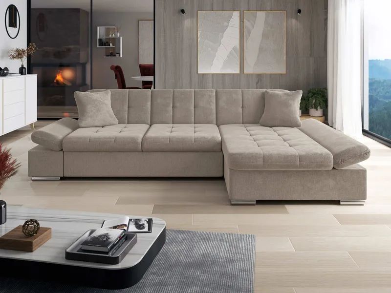 Vananda 4-sits Soffa med Schäslong Höger - Mörkbeige - Möbler - Vardagsrum - Soffor - Hörnsoffor