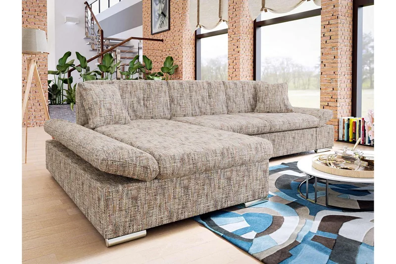 Vananda Soffa med Divan 3-sits - Flerfärgad/Beige - Möbler - Vardagsrum - Soffor - Divansoffa & schäslong