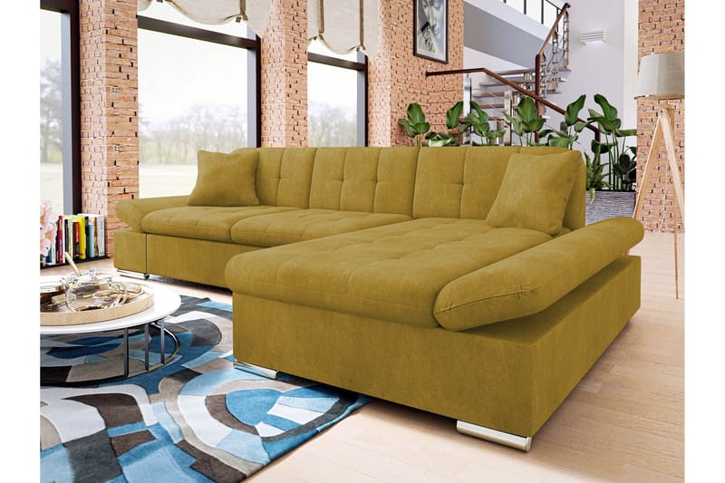 Vananda Soffa med Divan 3-sits - Gul - Möbler - Vardagsrum - Bäddsoffor - Bäddsoffa divan