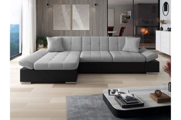Vananda Soffa med Divan 3-sits i Konstläder - Svart/Grå - Möbler - Vardagsrum - Soffor - Skinnsoffor