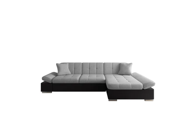 Vananda Soffa med Divan 3-sits i Konstläder - Svart/Grå - Möbler - Vardagsrum - Soffor - Skinnsoffor