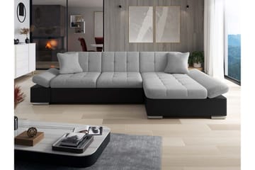 Vananda Soffa med Divan 3-sits i Konstläder - Svart/Grå - Möbler - Vardagsrum - Soffor - Skinnsoffor