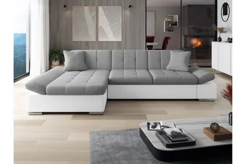 Vananda Soffa med Divan 3-sits i Konstläder - Vit/Grå - Möbler - Vardagsrum - Soffor - Divansoffa & schäslong