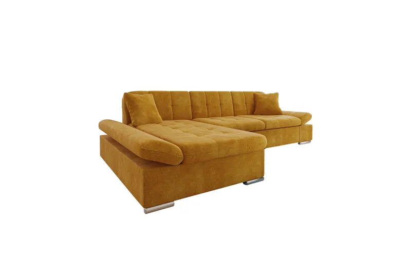 Vananda Soffa med Divan 3-sits i Sammet, Gul