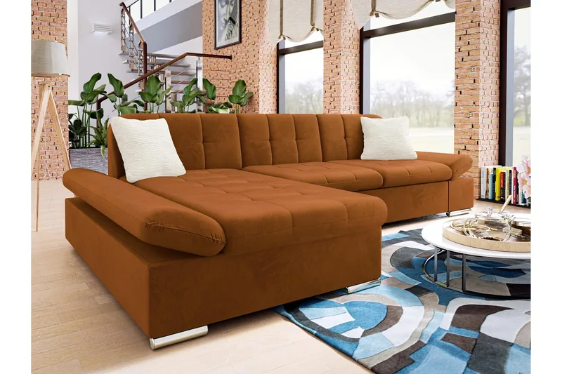 Vananda Soffa med Divan 3-sits - Orange - Möbler - Vardagsrum - Soffor - Divansoffa & schäslong