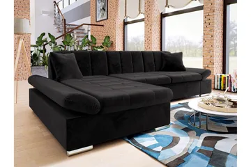 Vananda Soffa med Divan 3-sits - Svart - Möbler - Vardagsrum - Bäddsoffor - Bäddsoffa divan