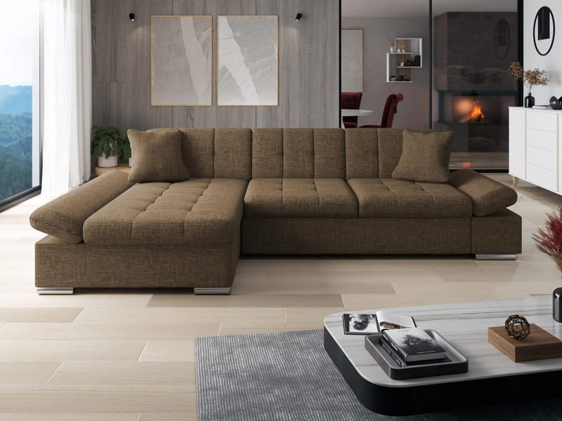 Vananda Soffa med Divan 4-sits - Brun - Möbler - Vardagsrum - Soffor - Divansoffa & schäslong