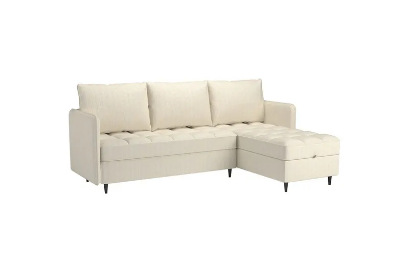 Vanlig Soffa med enkeldivan utan schäslong Loft24 Hörnsoffa 3-sits Loft24 Lindhus White - Möbler - Vardagsrum - Soffor - Divansoffa & schäslong