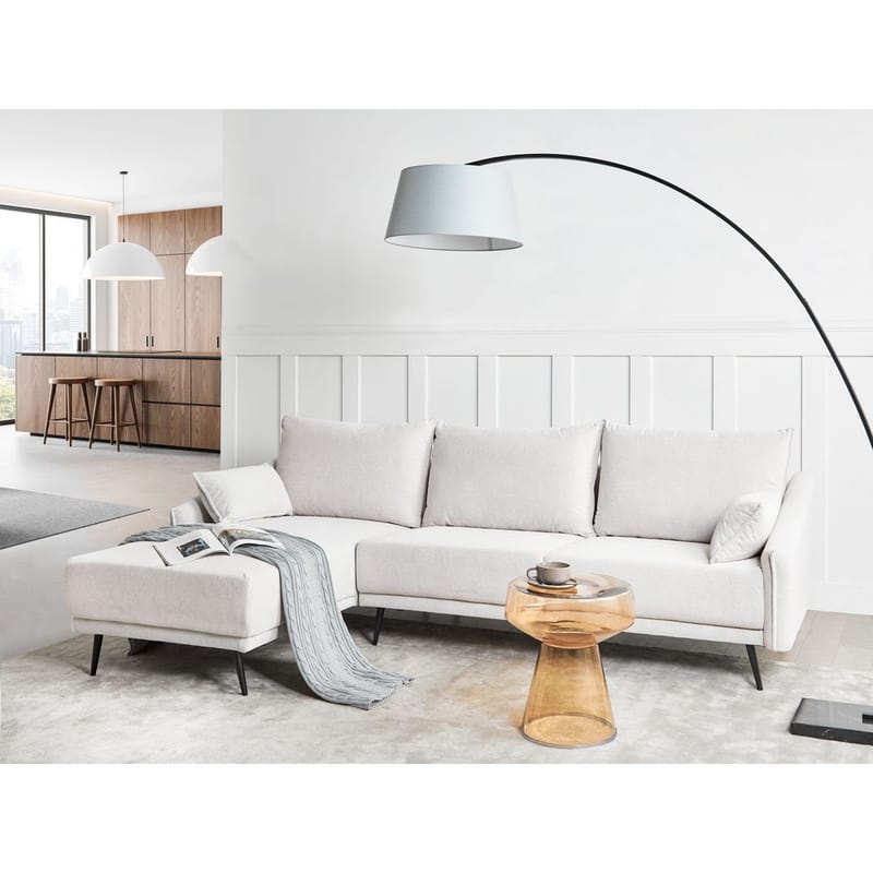 Varde 3-sits Vänstervänd L-formad Hörnsoffa med Divan och Schäslong i Tyg - Ljusbeige - Möbler - Vardagsrum - Soffor - Divansoffa & schäslong