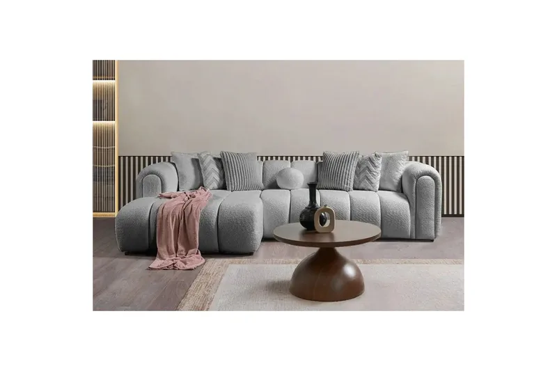 Varrel Soffa med Divan 3-sits - Grå - Möbler - Vardagsrum - Soffor - Divansoffa & schäslong