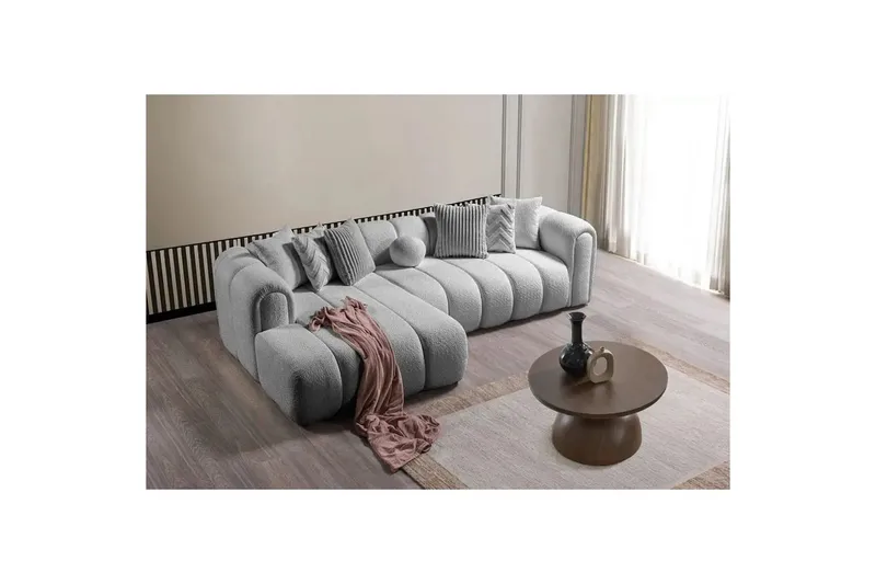 Varrel Soffa med Divan 3-sits - Grå - Möbler - Vardagsrum - Soffor - Divansoffa & schäslong