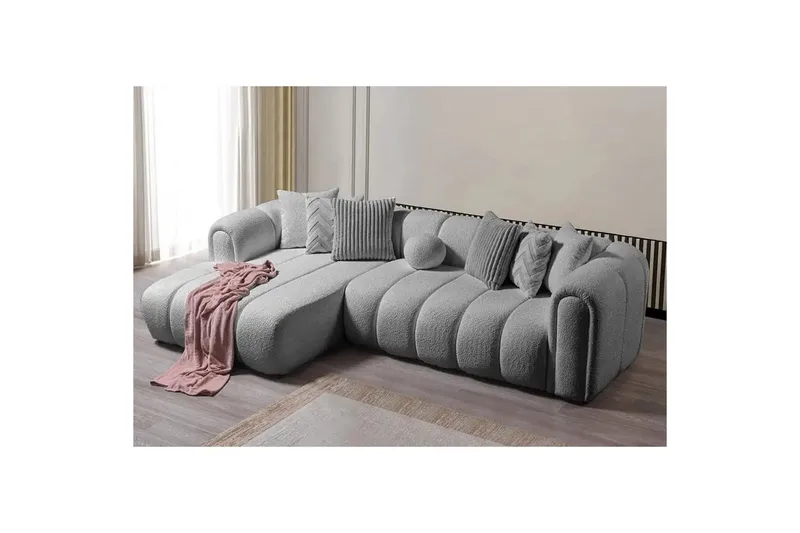 Varrel Soffa med Divan 3-sits - Grå - Möbler - Vardagsrum - Soffor - Divansoffa & schäslong